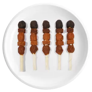 Espeto de Couro Bovino (Frango, Pato, Carne, Abóbora, Batata Doce)