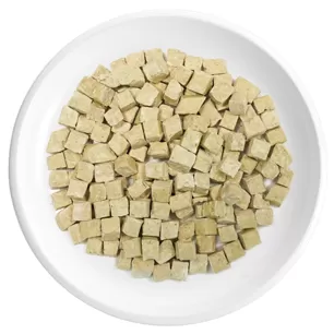 Petiscos de Frango Liofilizados com Pó de Alga