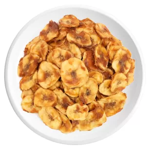 Frango sabor amendoim e tiras de banana